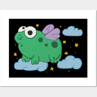 Frog with Wings Flies Posters and Art